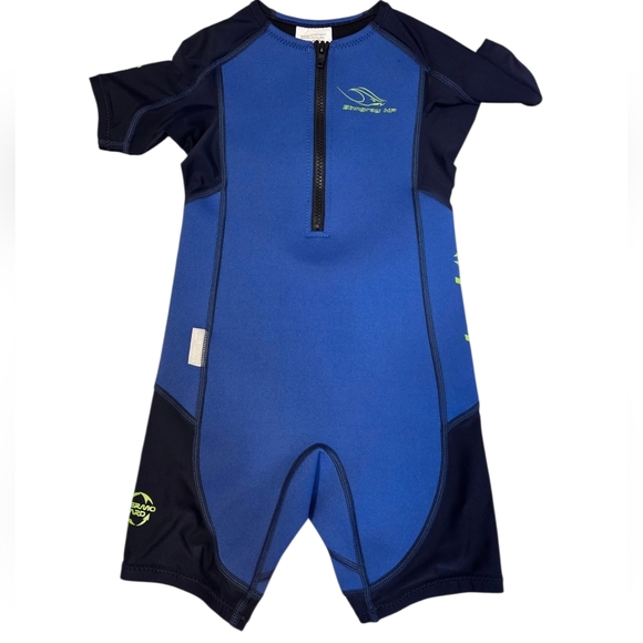 Aqua Sphere Stingray HP Junior Short Sleeve Wetsuit - Royal Blue / Navy Blue 6 - Picture 2 of 10